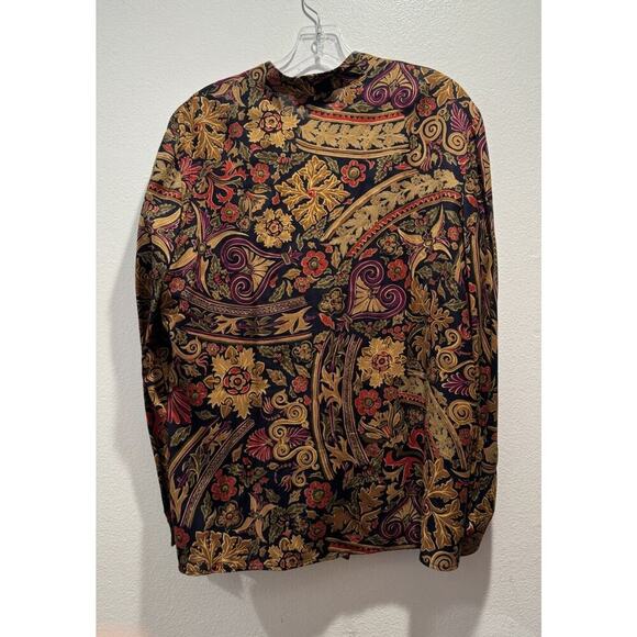 Vintage Norton McNaughton Double Breasted Lightweight VTG Artsy Floral Blazer - Picture 3 of 10